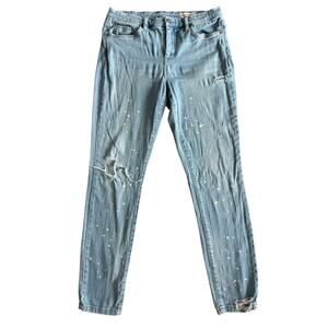 BLANC NYC SPLATTERED BLEACH SKINNY JEANS COTTON BLEND SIZE 30